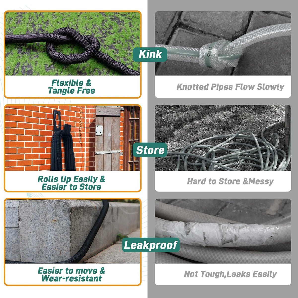 HosiExpi 100ft Expandable Garden Hose with 8-Pattern Nozzle