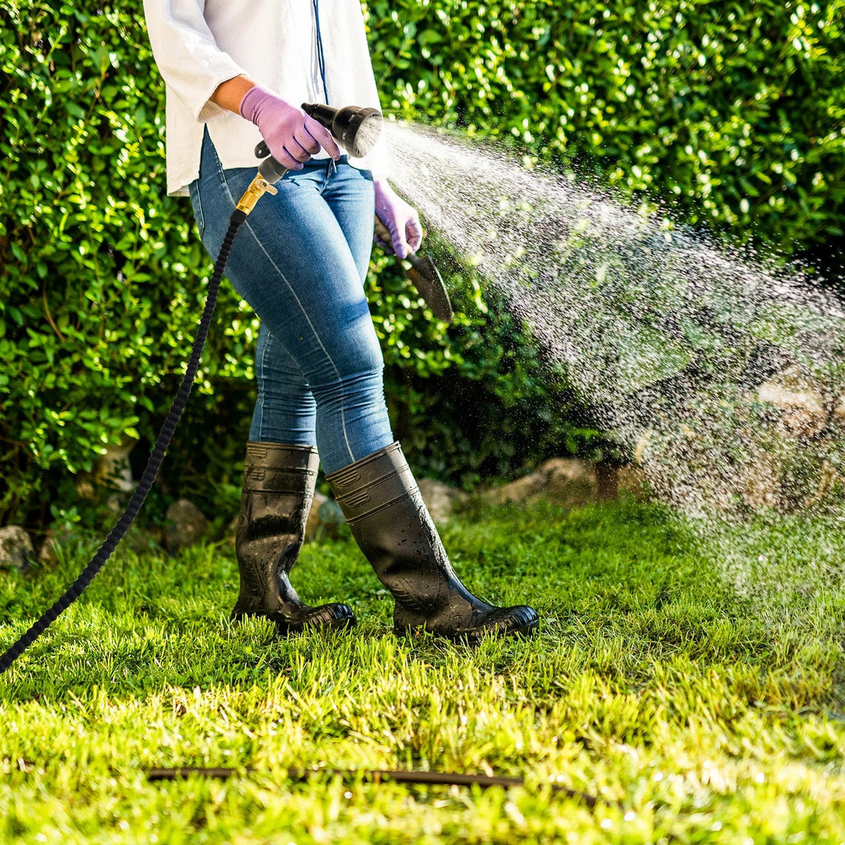 HosiExpi 100ft Expandable Garden Hose with 8-Pattern Nozzle