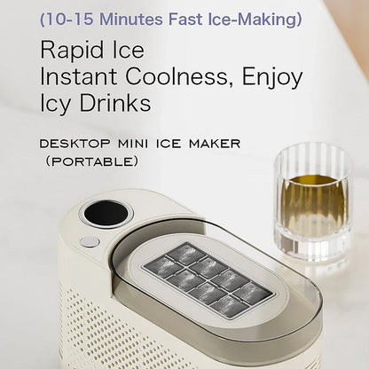 IcyBaxu Portable Ice Maker Triple Voltage 12V/110V/220V Compact Design