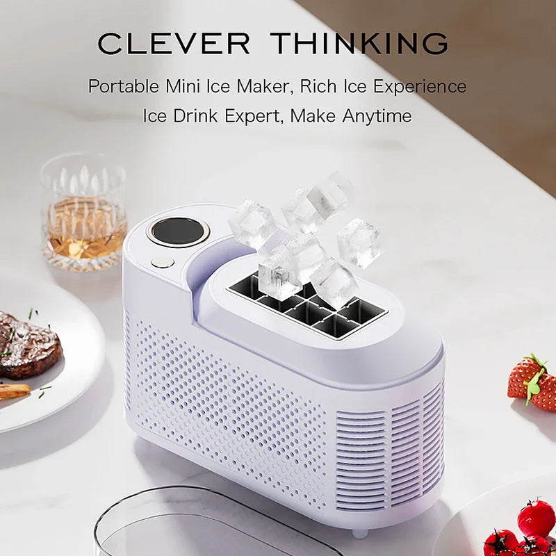 IcyBaxu Portable Ice Maker Triple Voltage 12V/110V/220V Compact Design