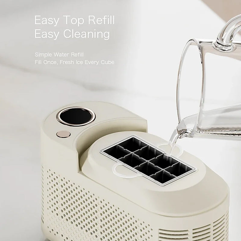 IcyBaxu Portable Ice Maker Triple Voltage 12V/110V/220V Compact Design