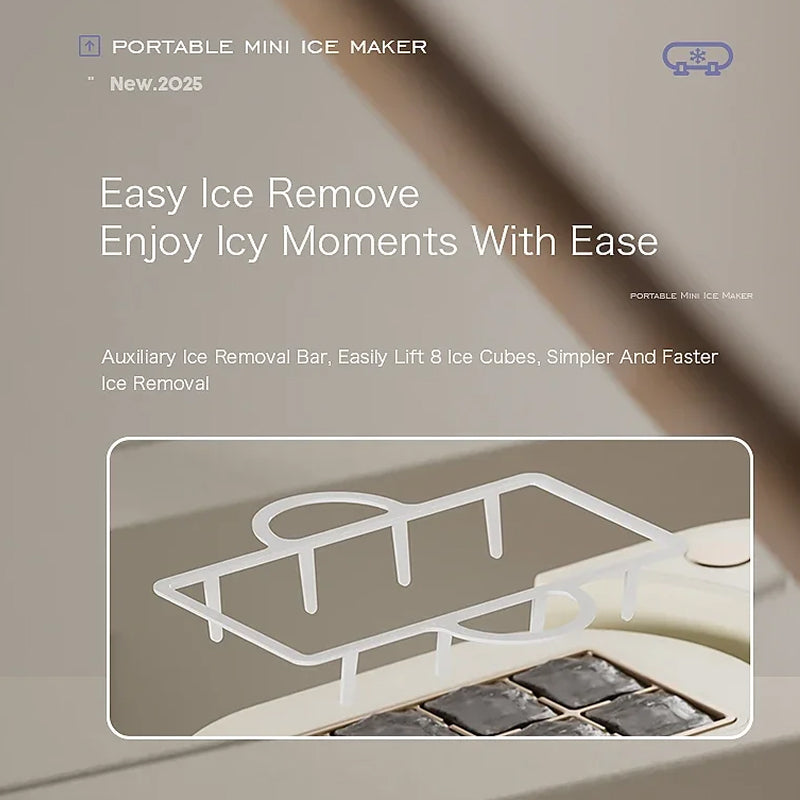 IcyBaxu Portable Ice Maker Triple Voltage 12V/110V/220V Compact Design