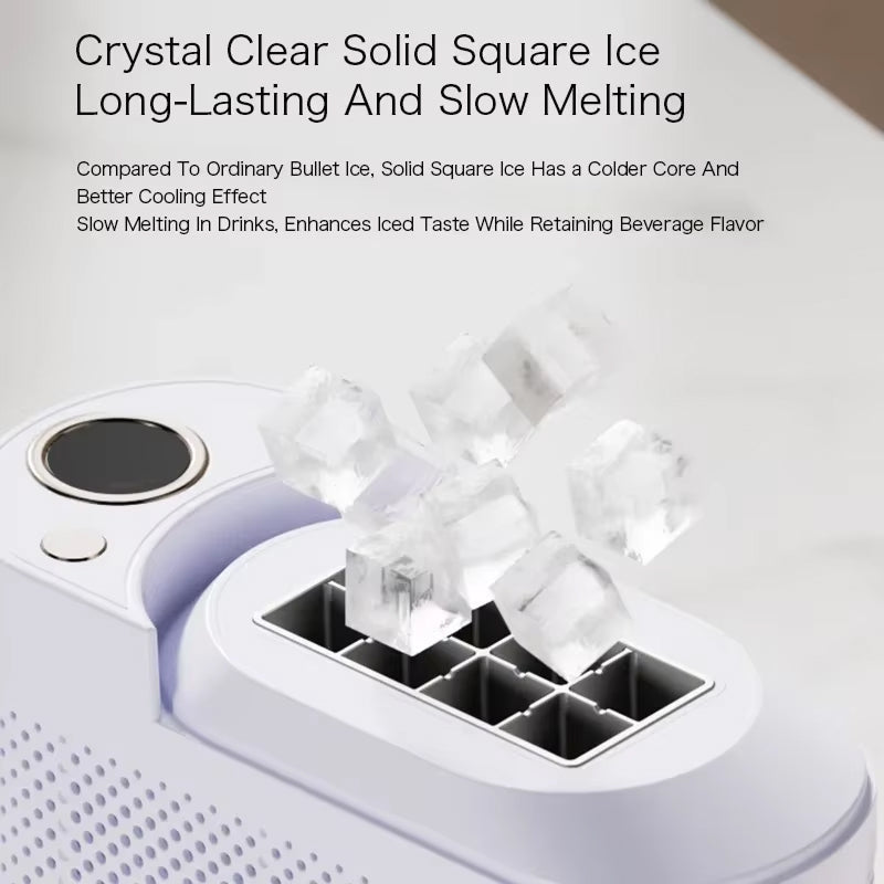 IcyBaxu Portable Ice Maker Triple Voltage 12V/110V/220V Compact Design
