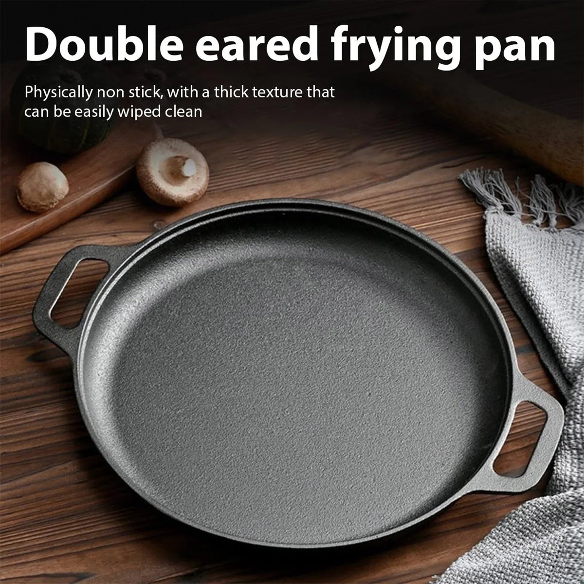 Ironissem Cast Iron Frying Pan - Pre-Seasoned Non-Stick Skillet