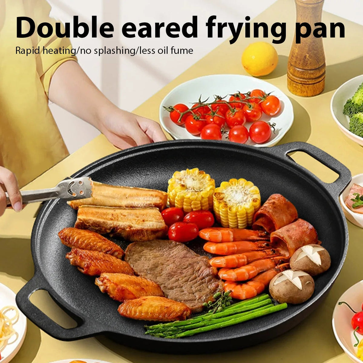 Ironissem Cast Iron Frying Pan - Pre-Seasoned Non-Stick Skillet