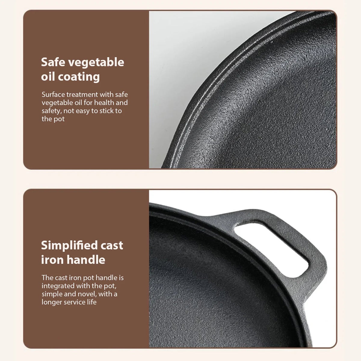 Ironissem Cast Iron Frying Pan - Pre-Seasoned Non-Stick Skillet
