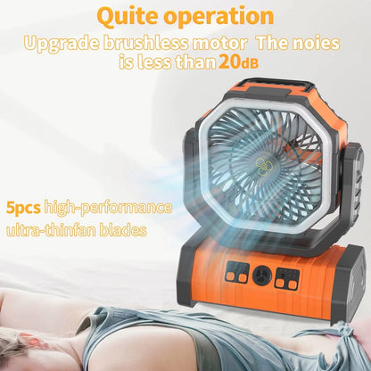JoyWica Camping Fan 9000mAh Power Bank LED Lantern