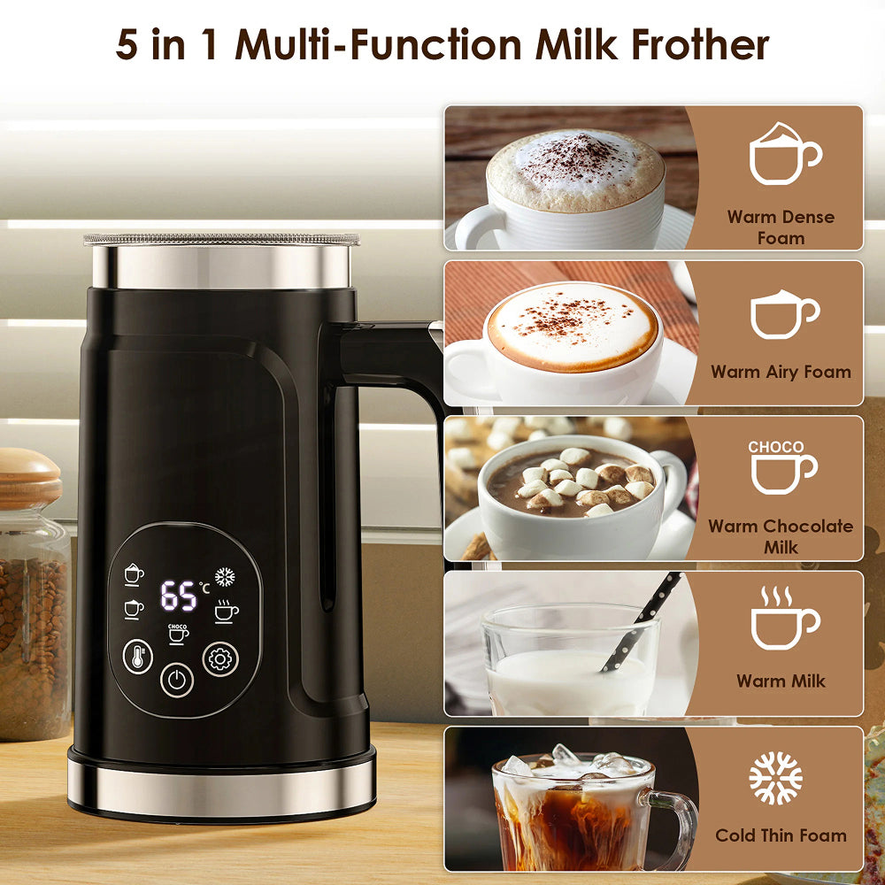 LicoBash 5-in-1 Milk Frother with LED Display