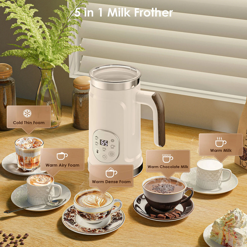 LicoBash 5-in-1 Milk Frother with LED Display