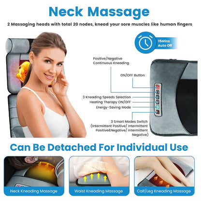 MajixLiva Full Body Massage Mat with Heat and Neck Kneading