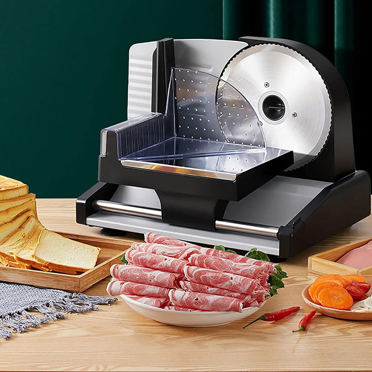 MeatiPice 200W Electric Meat Slicer for Home Kitchen