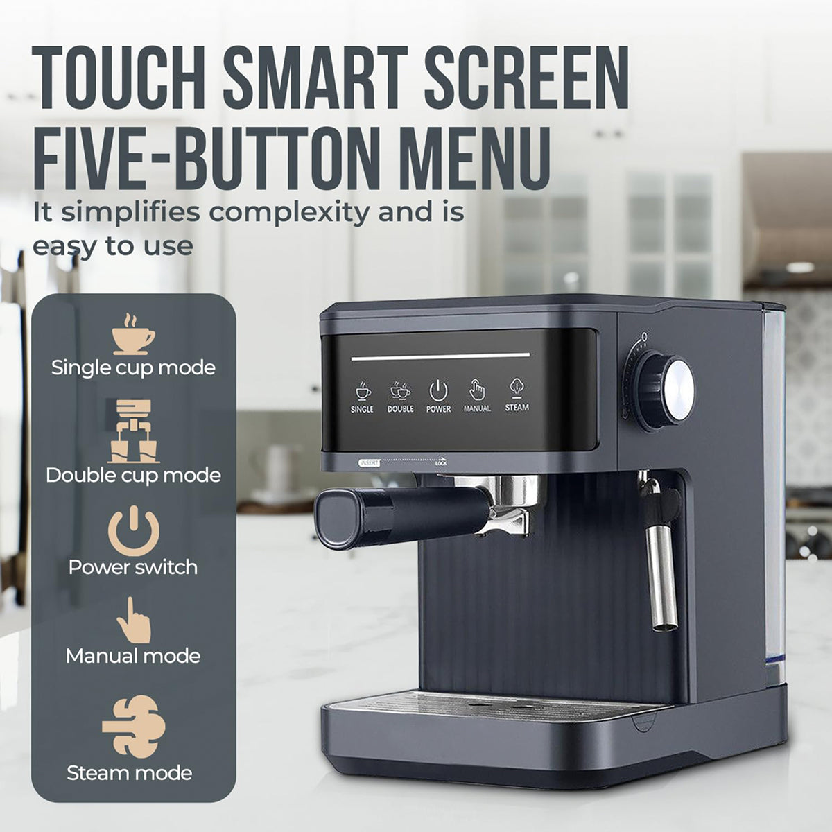 MelaZost 20-Bar Espresso Machine with Milk Frother