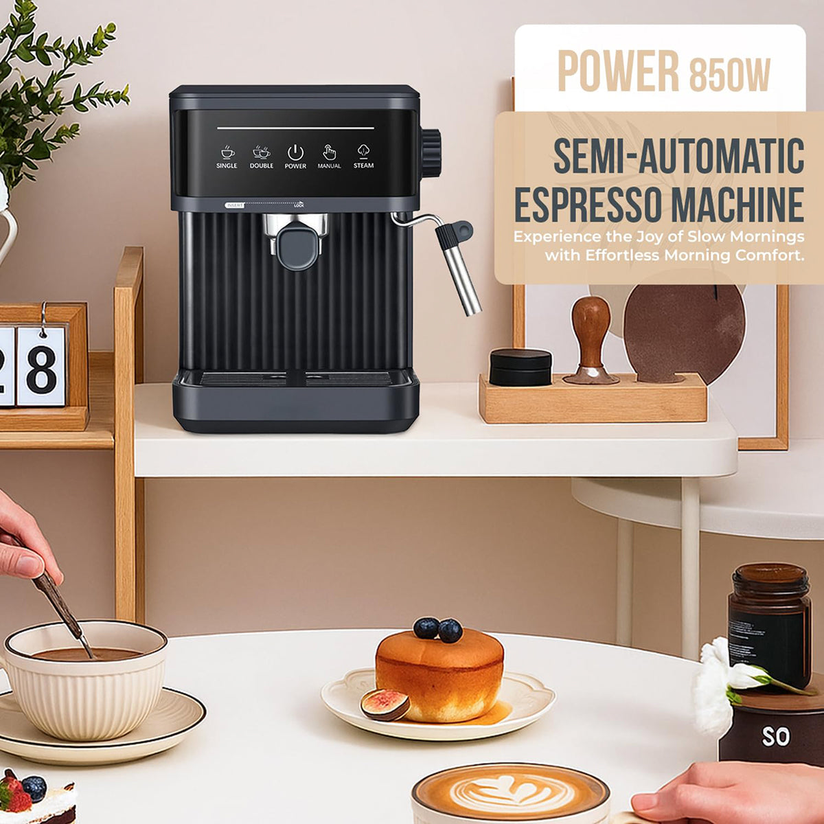 MelaZost 20-Bar Espresso Machine with Milk Frother