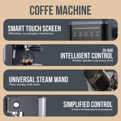 MelaZost 20-Bar Espresso Machine with Milk Frother