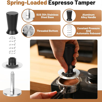 MerseHaus 53mm Calibrated Espresso Tamper with Ripple Base