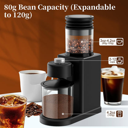 NeadGrint 25-Setting Conical Burr Coffee Grinder with LCD Touchscreen