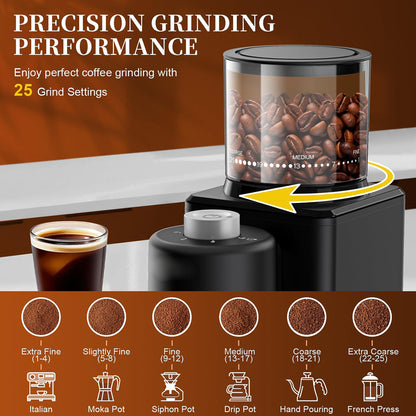 NeadGrint 25-Setting Conical Burr Coffee Grinder with LCD Touchscreen