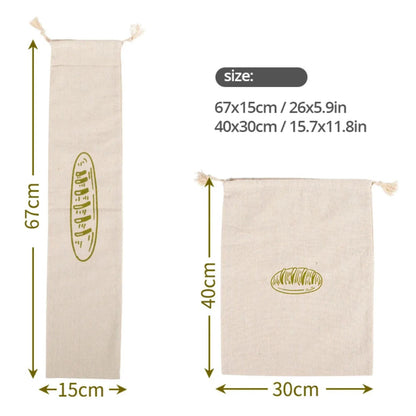 NixEsvi Linen Bread Bag 16x12 Inch 100% Natural Flax Reusable Sourdough Holder