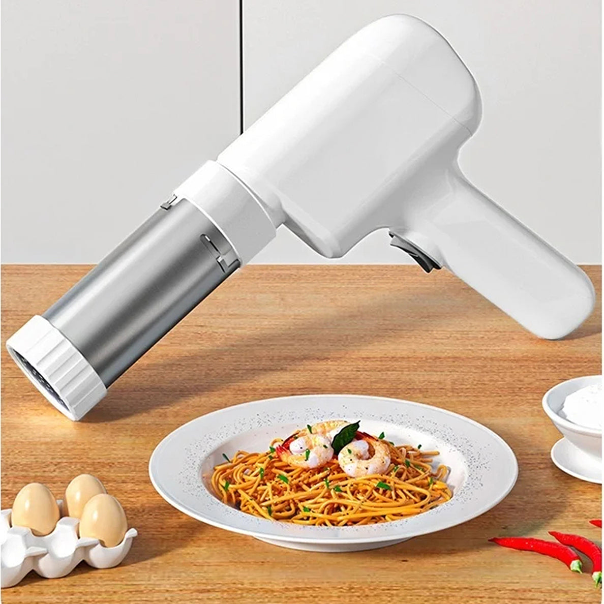 NoodiMeal Cordless Electric Handheld Noodle & Pasta Maker