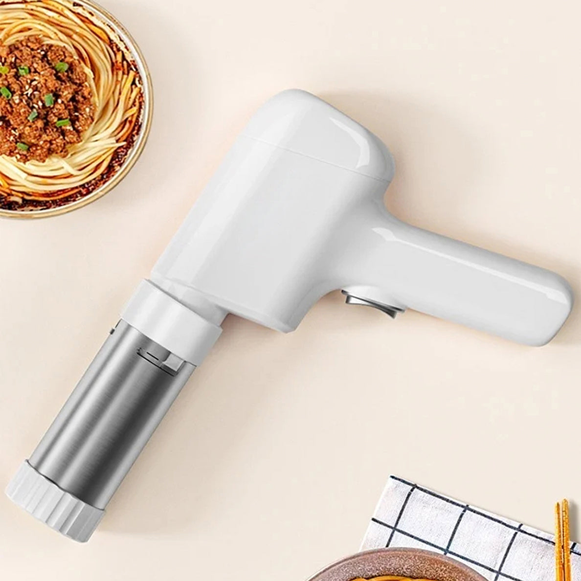 NoodiMeal Cordless Electric Handheld Noodle & Pasta Maker