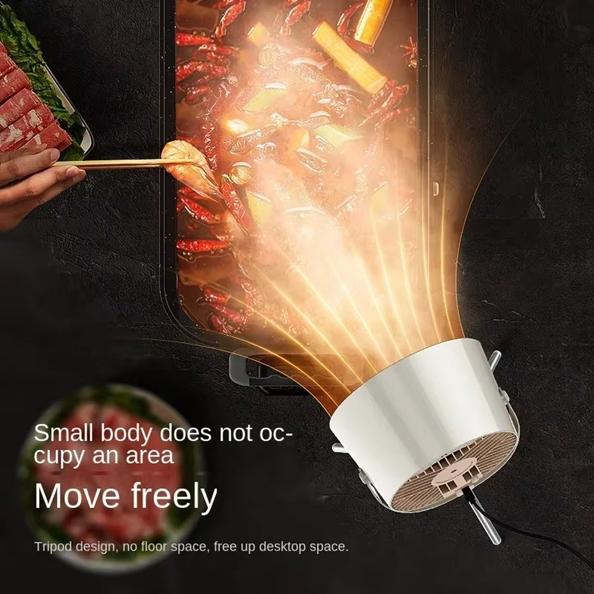 OffSmoki Desktop Range Hood - Portable Kitchen Extractor Fan