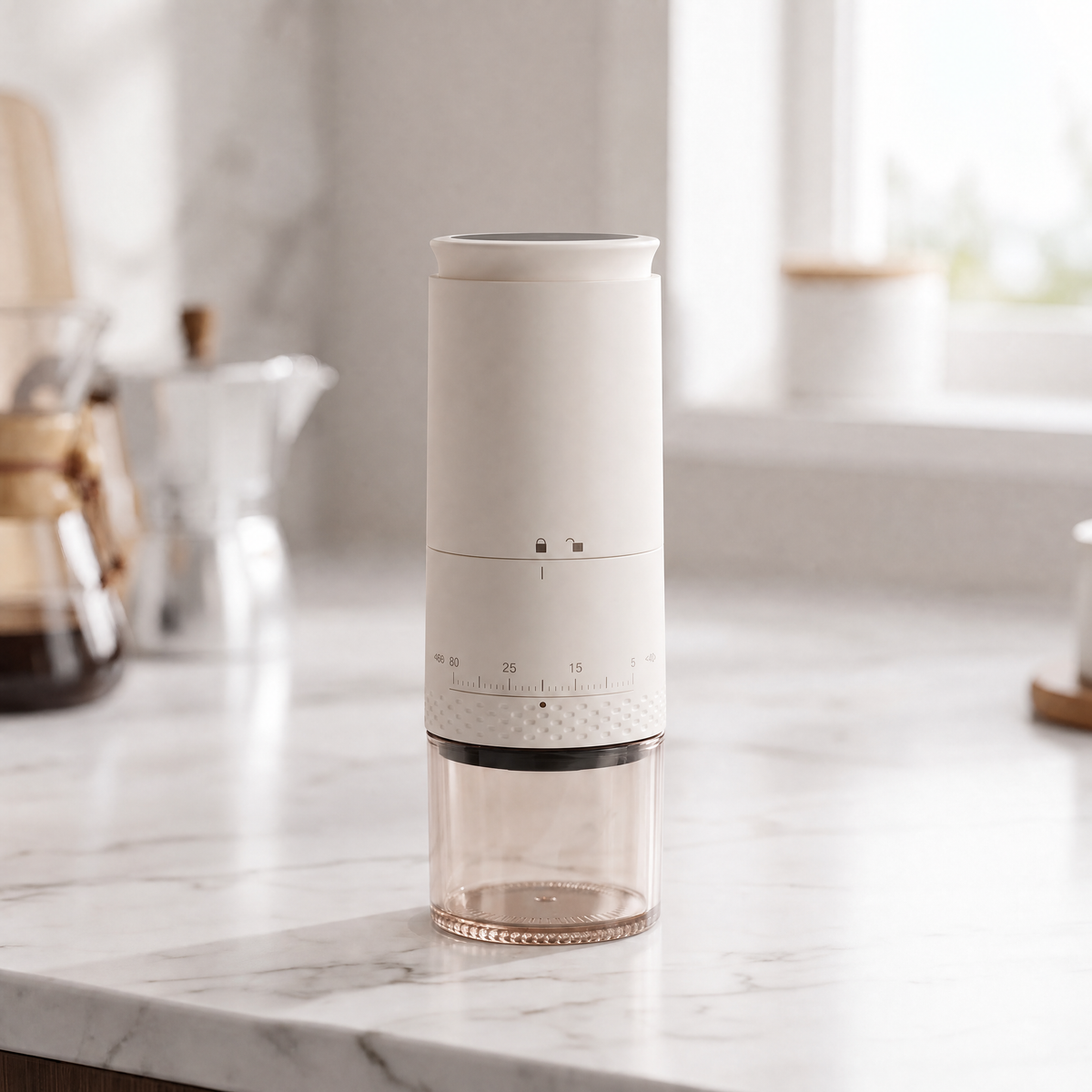 CoffGris Portable Electric Coffee Grinder with Ceramic Burr