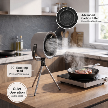 OffSmoki Desktop Range Hood - Portable Kitchen Extractor Fan