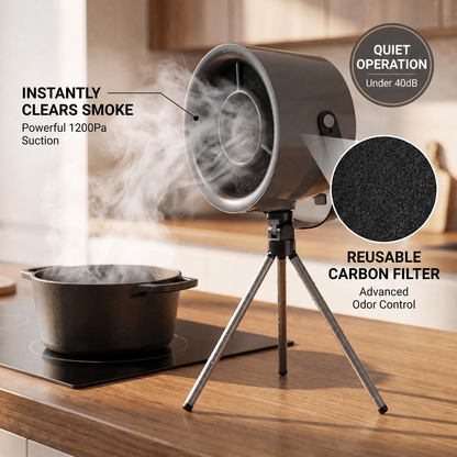 OffSmoki Desktop Range Hood - Portable Kitchen Extractor Fan