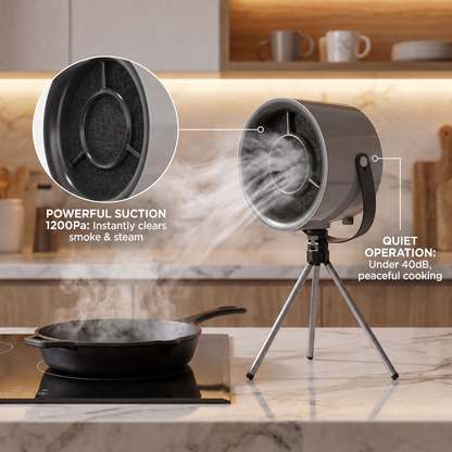 OffSmoki Desktop Range Hood - Portable Kitchen Extractor Fan