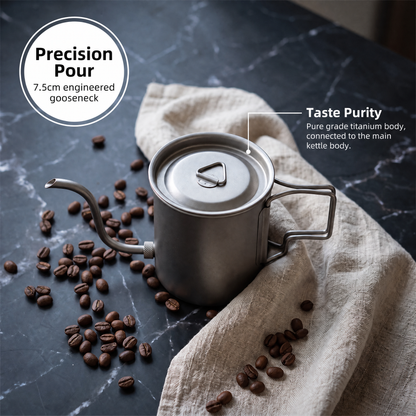 CaborWel Titanium Pour Over Kettle for Camping & Backpacking