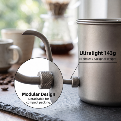 CaborWel Titanium Pour Over Kettle for Camping & Backpacking