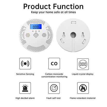 PralliRes Smart Carbon Monoxide Detector with Tuya App WiFi Notifications