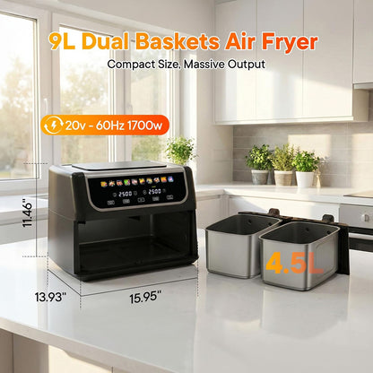 RoastyAir Dual Air Fryer Large meal versatility