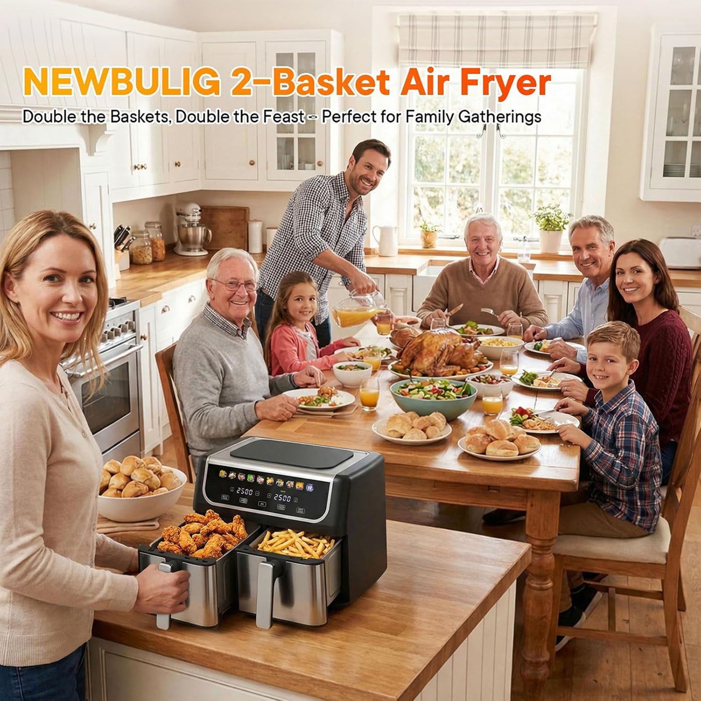 RoastyAir Dual Air Fryer Large meal versatility