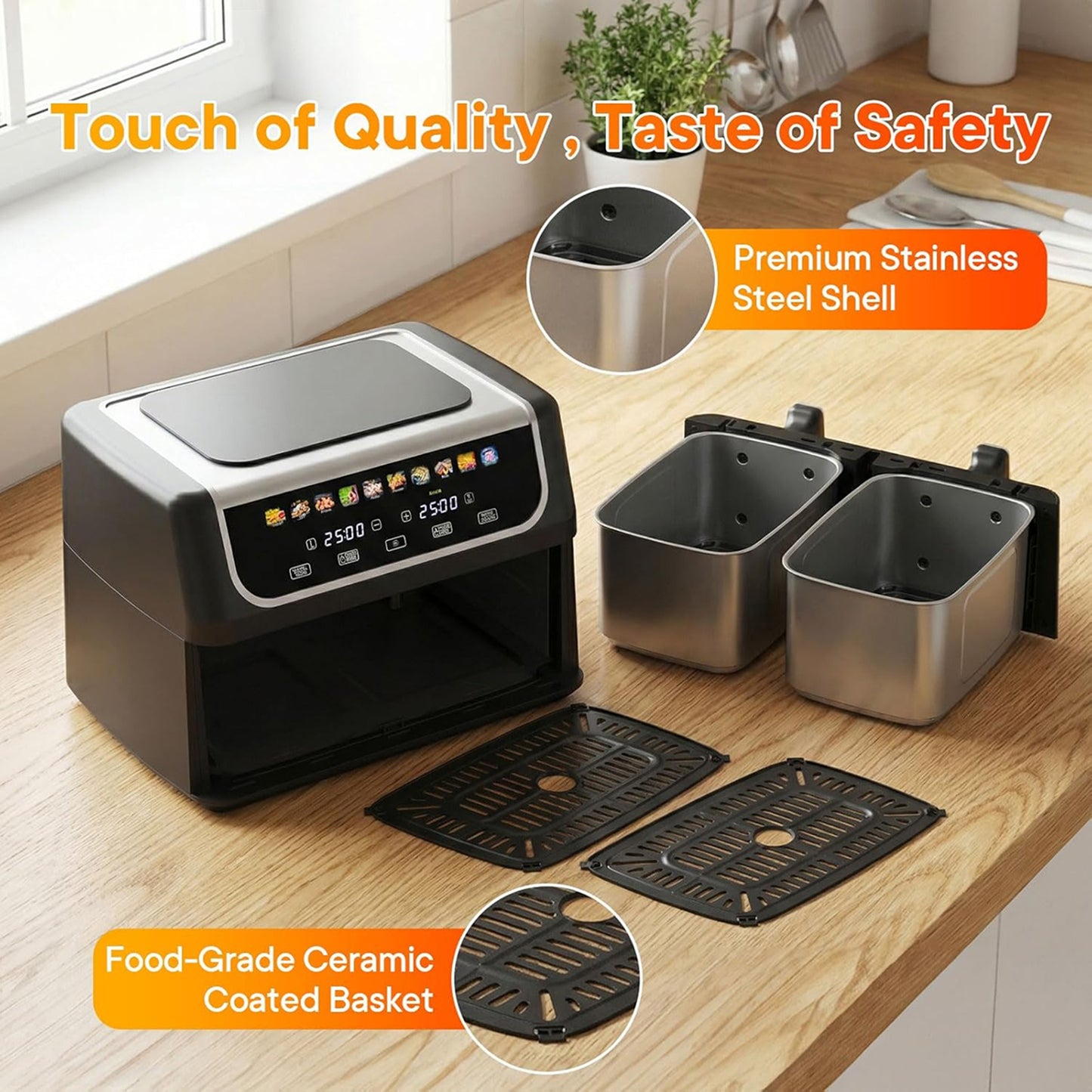 RoastyAir Dual Air Fryer Large meal versatility
