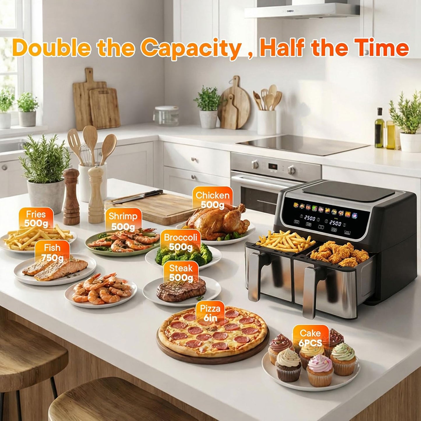 RoastyAir Dual Air Fryer Large meal versatility