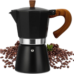 RostCafi Italian Moka Pot Espresso Maker with Vintage Wooden Handle