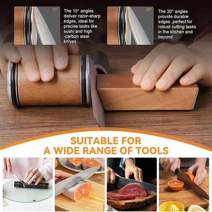 NexiRoll Knife Sharpener with 15/20° Magnetic Angle Guide