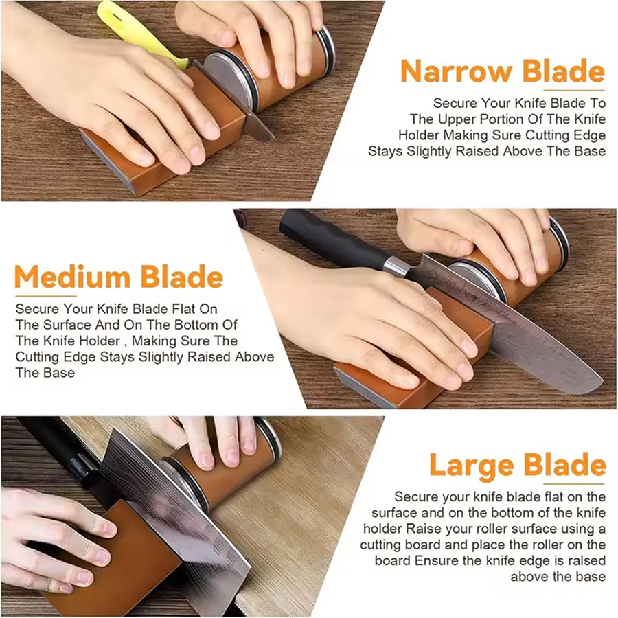 NexiRoll Knife Sharpener with 15/20° Magnetic Angle Guide