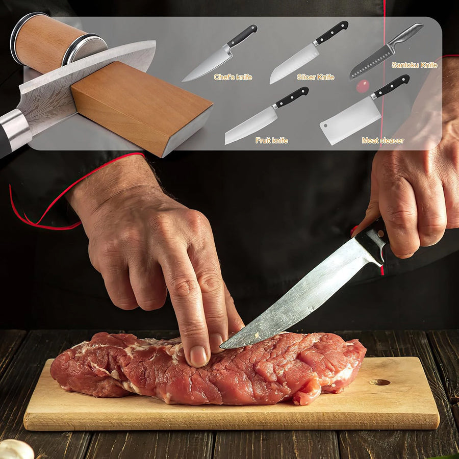 NexiRoll Knife Sharpener with 15/20° Magnetic Angle Guide