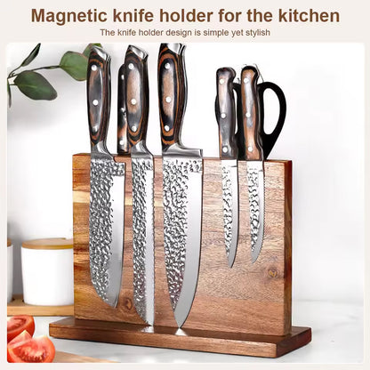 Stilynta Acacia Wood Magnetic Knife Block Storage Holder