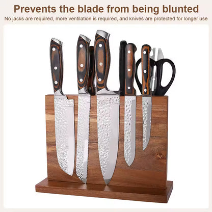 Stilynta Acacia Wood Magnetic Knife Block Storage Holder