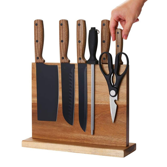 Stilynta Acacia Wood Magnetic Knife Block Storage Holder