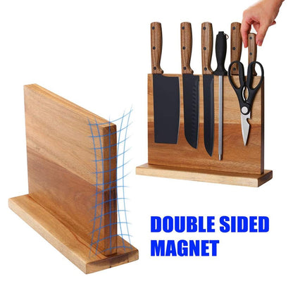 Stilynta Acacia Wood Magnetic Knife Block Storage Holder