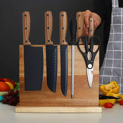 Stilynta Acacia Wood Magnetic Knife Block Storage Holder