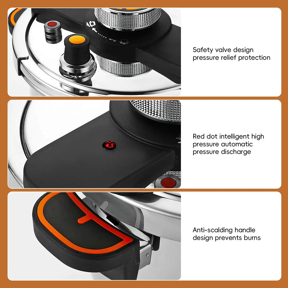 StoviFast 80kPa Fast Stovetop Pressure Cooker with Twist Lock Lid