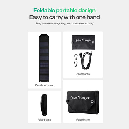 SundiFold High-Efficiency Foldable Solar Charger for Camping