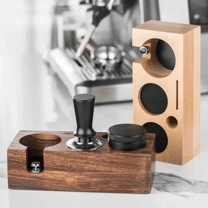 TampeVost Solid Wood Coffee Tamper Holder & Barista Station