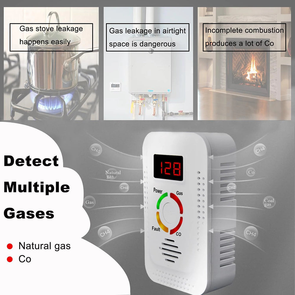 TeadLorel 2-in-1 Natural Gas and Carbon Monoxide Detector with LCD Display