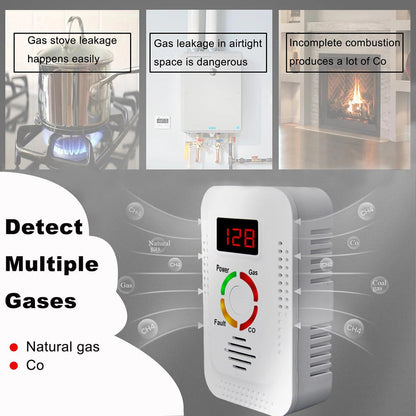 TeadLorel 2-in-1 Natural Gas and Carbon Monoxide Detector with LCD Display